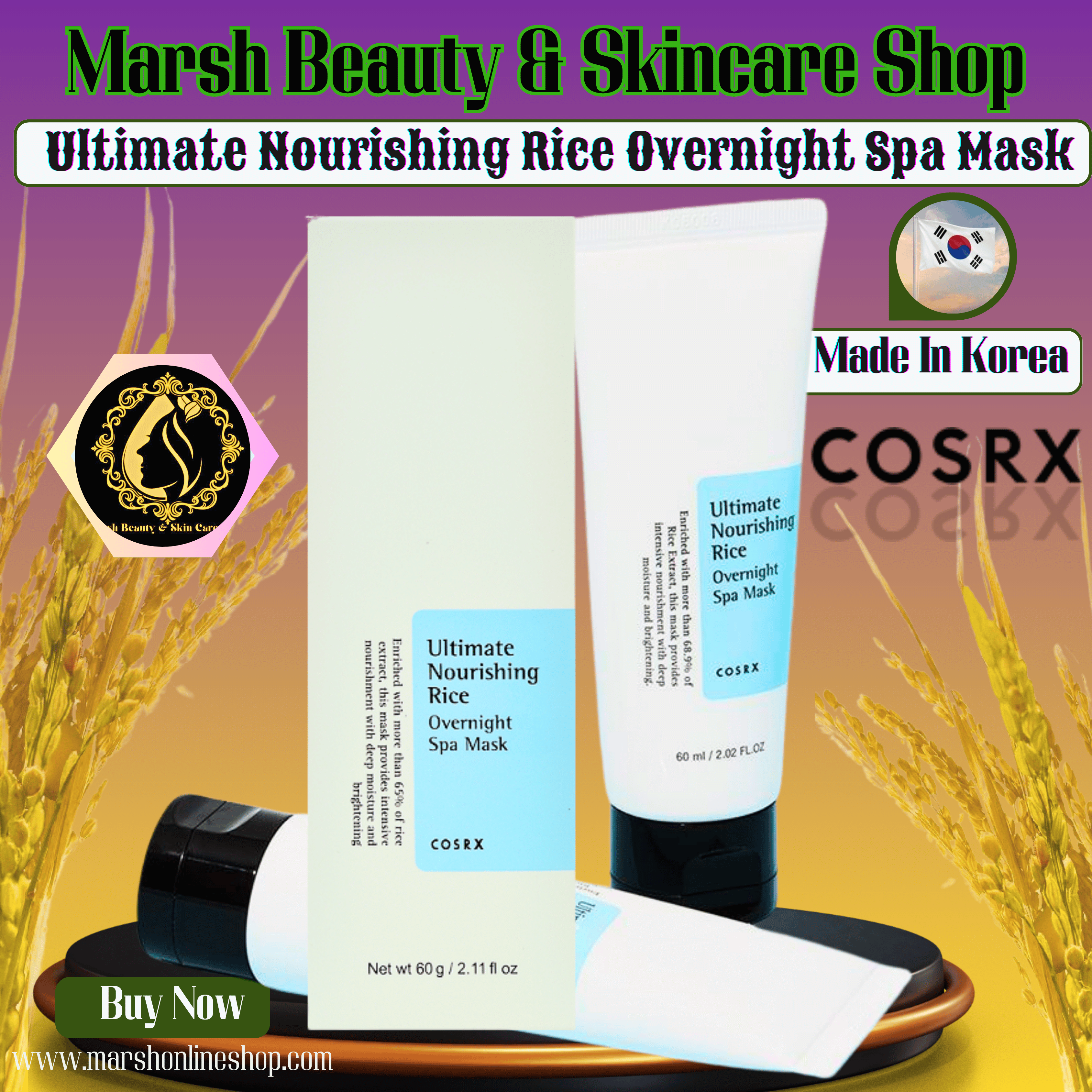 👉🔰COSRX Ultimate Nourishing Rice Overnight Spa Mask