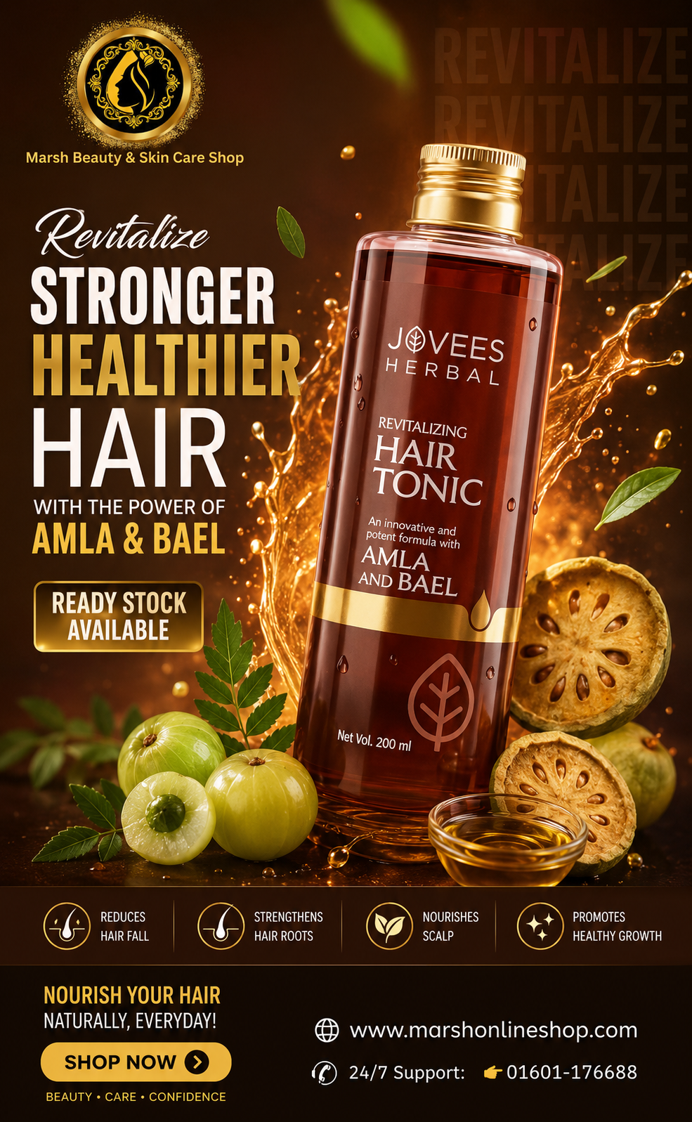 👉🔰Jovees Herbal Revitalizing Hair Tonic (Amla & Bael) (200ML)
