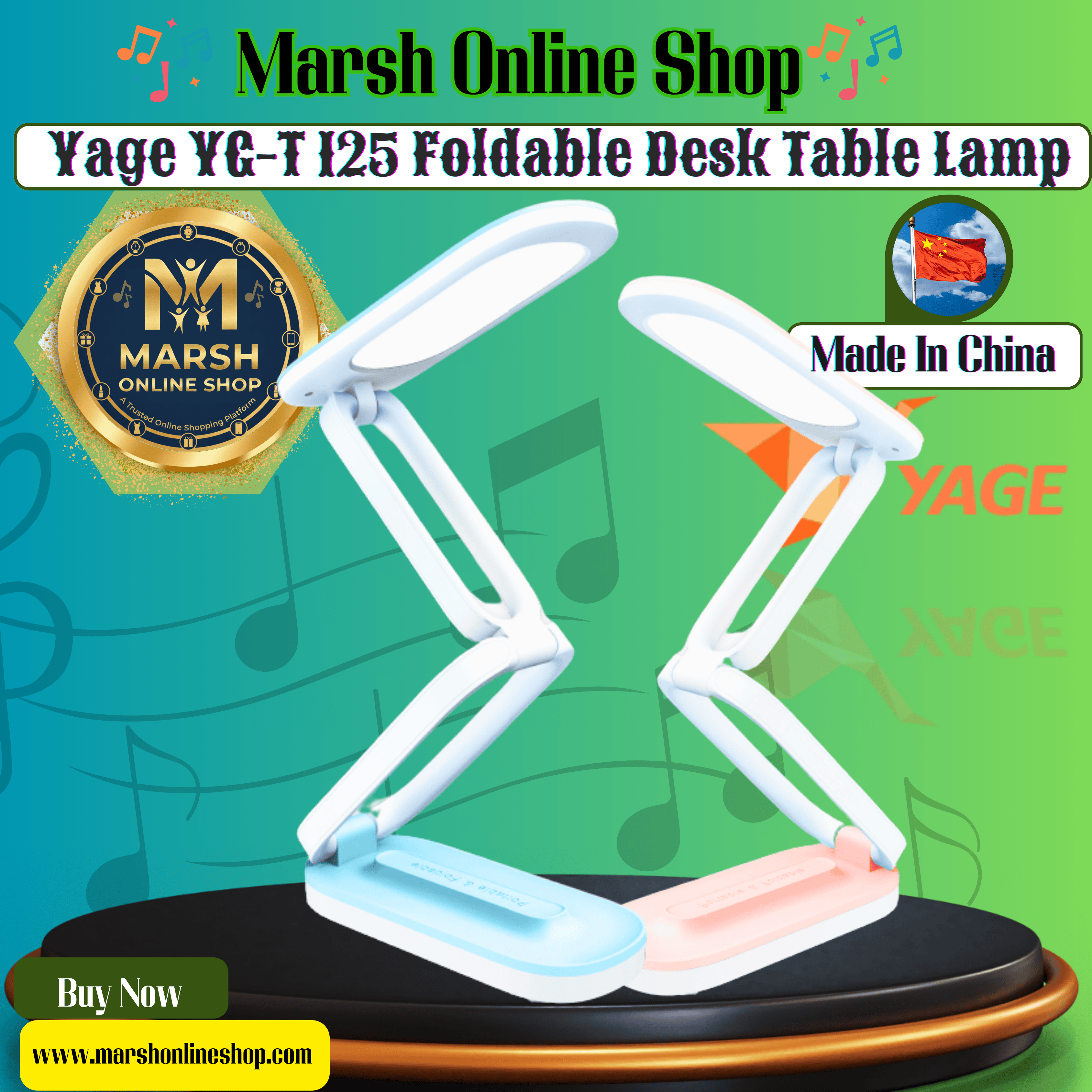 ๐๐ฐYAGE YG-T125 LED Rechargeable Eye Protection Touch Control Flexible LED Lamp