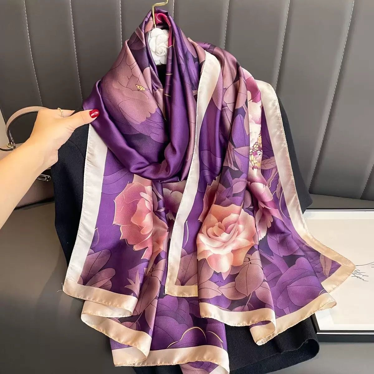 premium Luxury Satin Silk Scarf_img_12