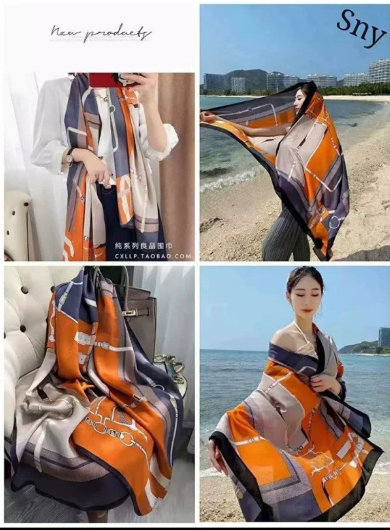 premium Luxury Satin Silk Scarf_img_7