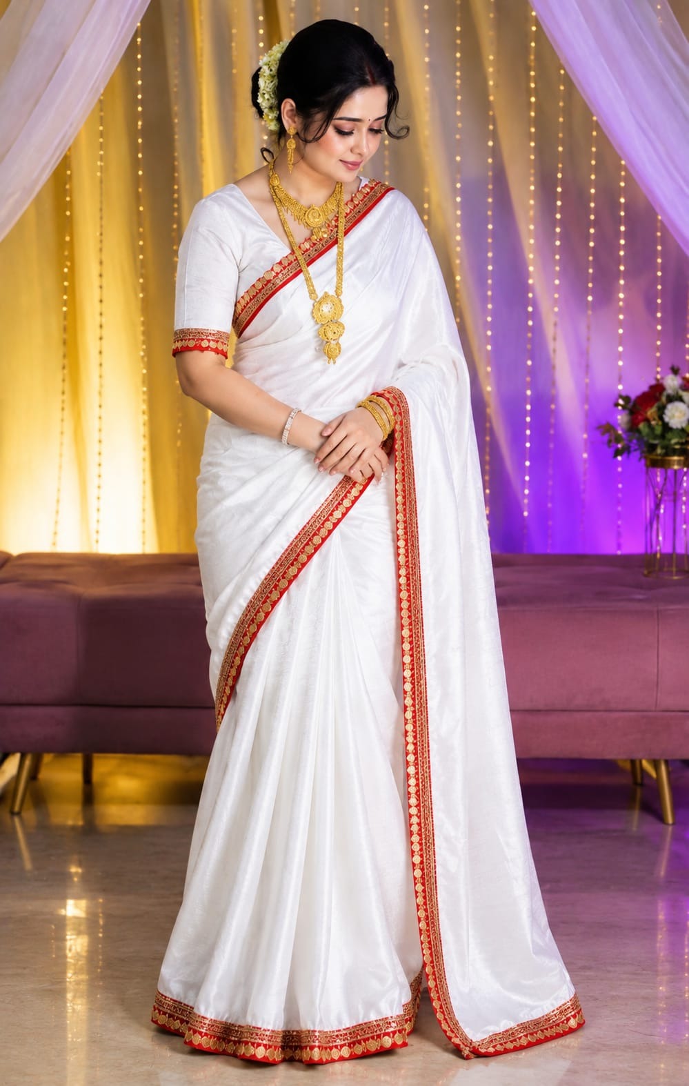 Indian Tuba Lama Silk saree - Image 4