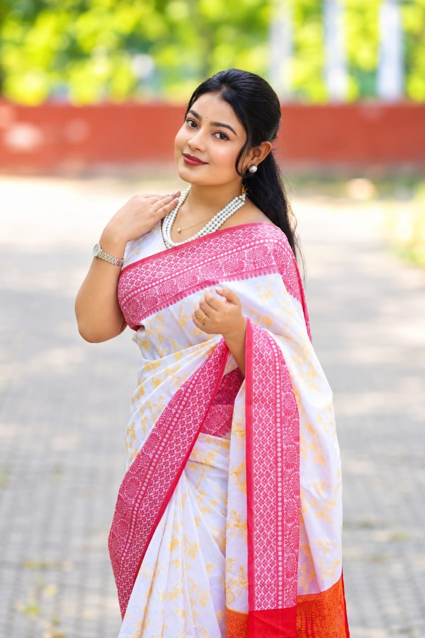 Kashmeri Katan Saree With Blause Pieace - Image 2