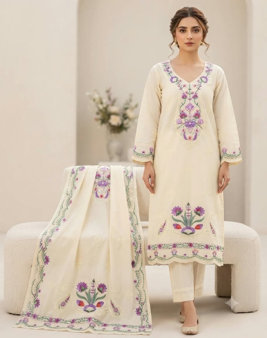 Embroidery Readymade Three Piece - Image 2