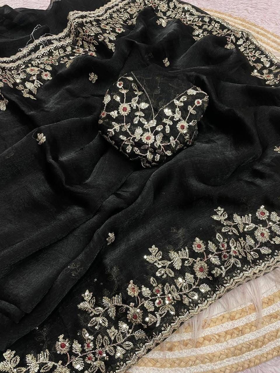 Indian Georgette Sharee with Blouse Piece_img_8