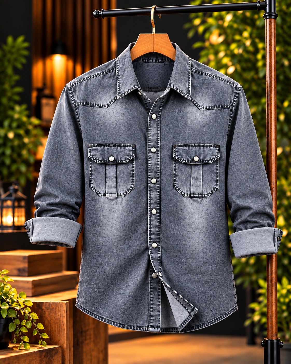 Premium Trendy Denim Shirt - Image 1