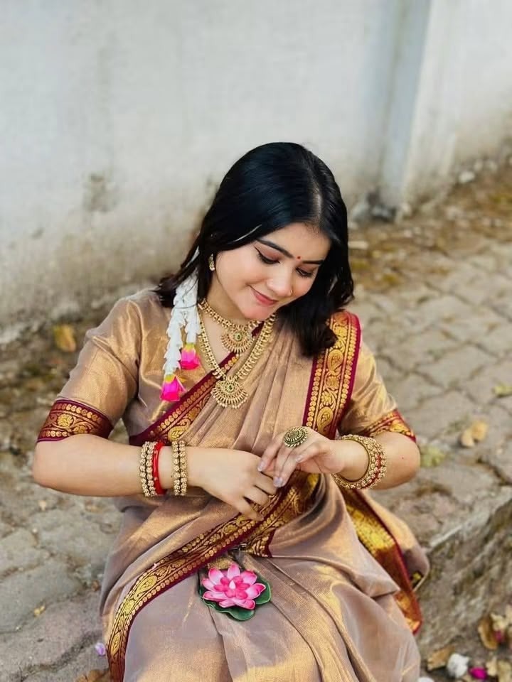 Puja Hit Lama Sharee with Blouse Piece - Image 1