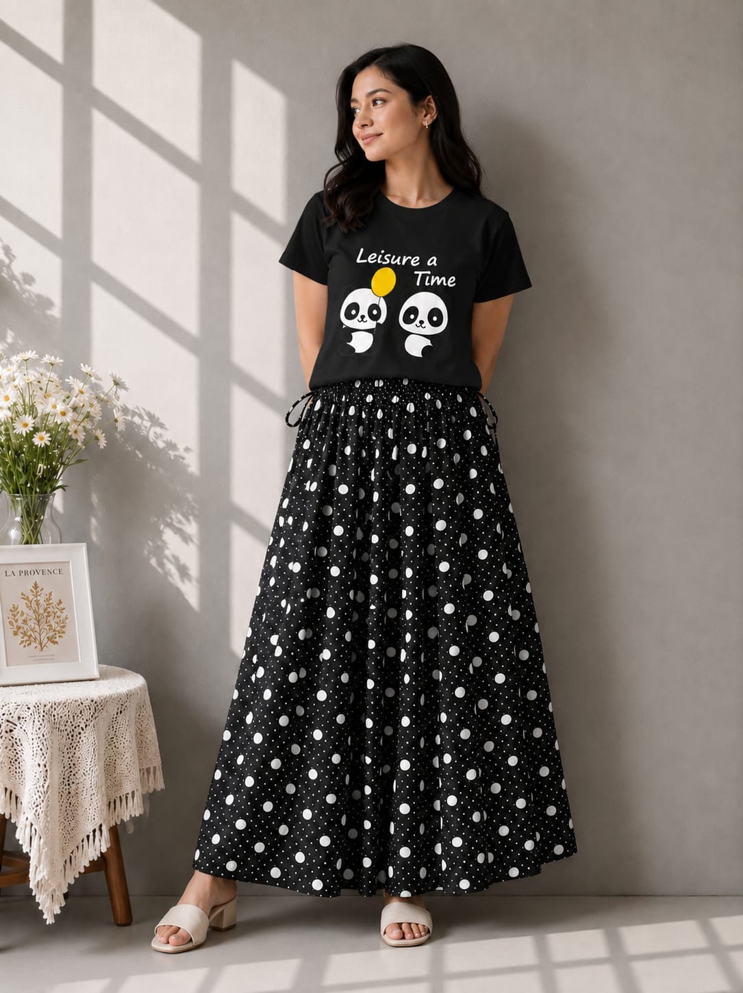 Linen Skirt and Tshirt Set_img_8