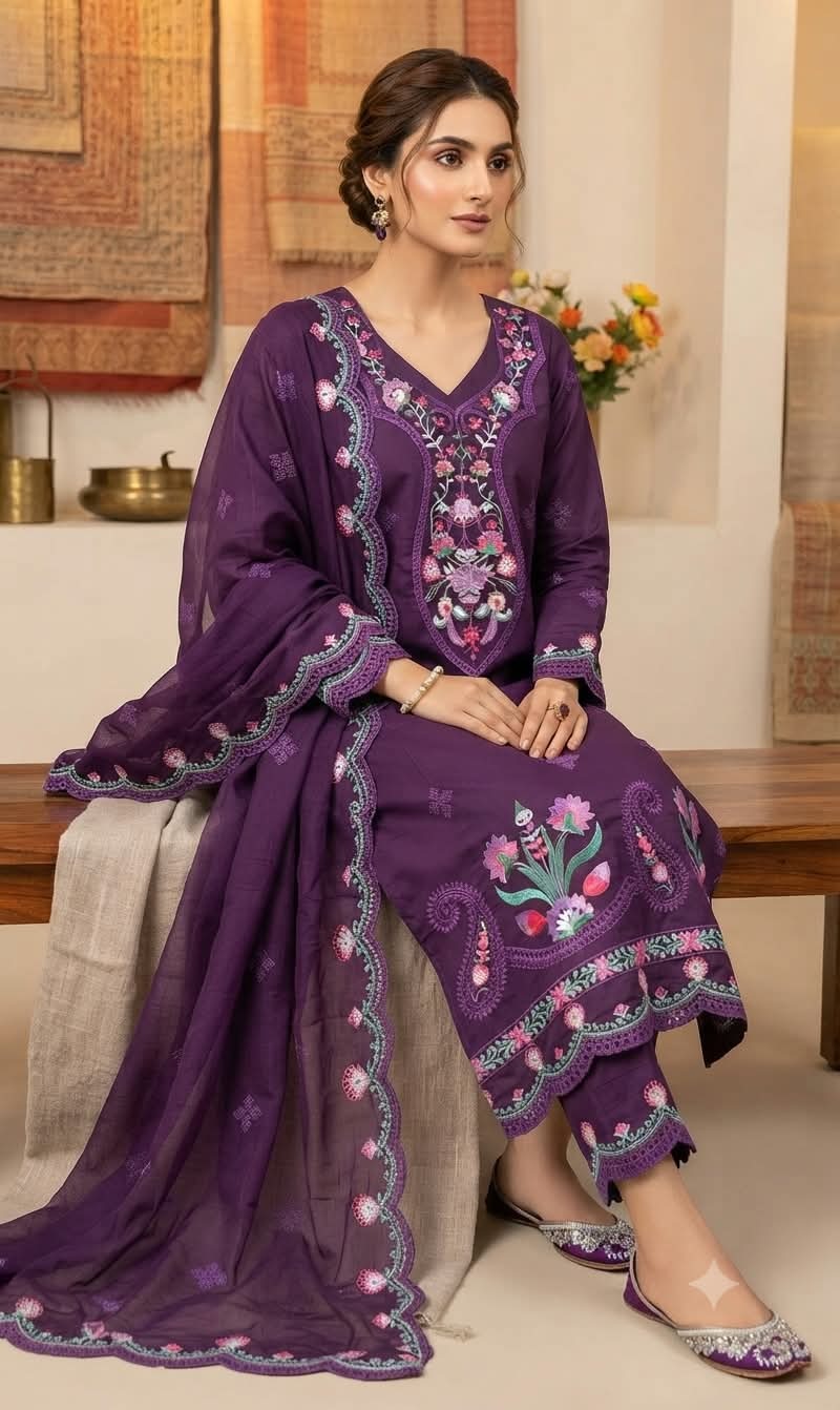 Embroidery Readymade Three Piece - Image 1