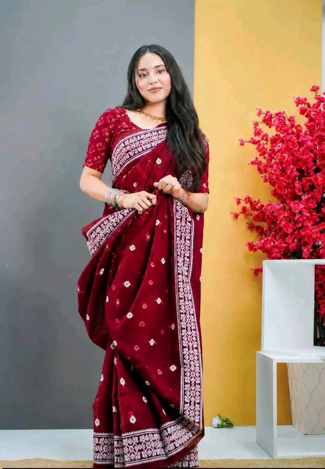 Half Silk Screen Print Saree_img_5