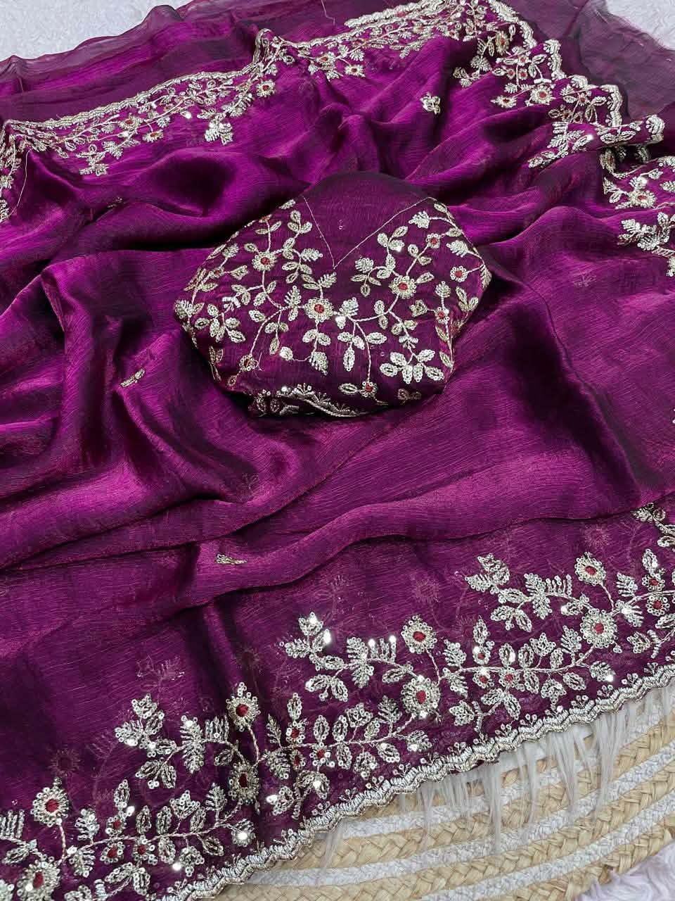 Indian Georgette Sharee with Blouse Piece_img_7