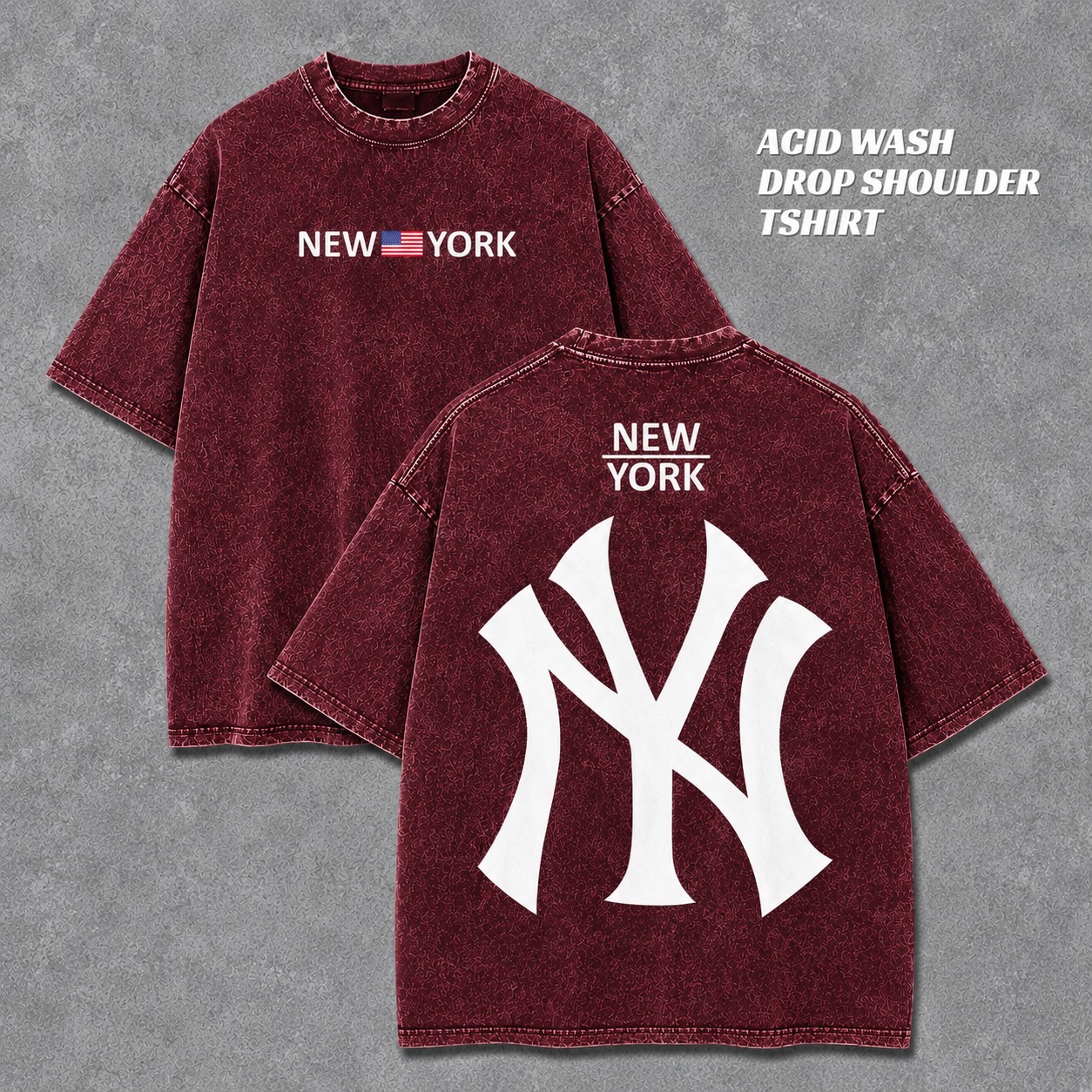 Premium Acid Wash Drop Shoulder TShirt_img_1