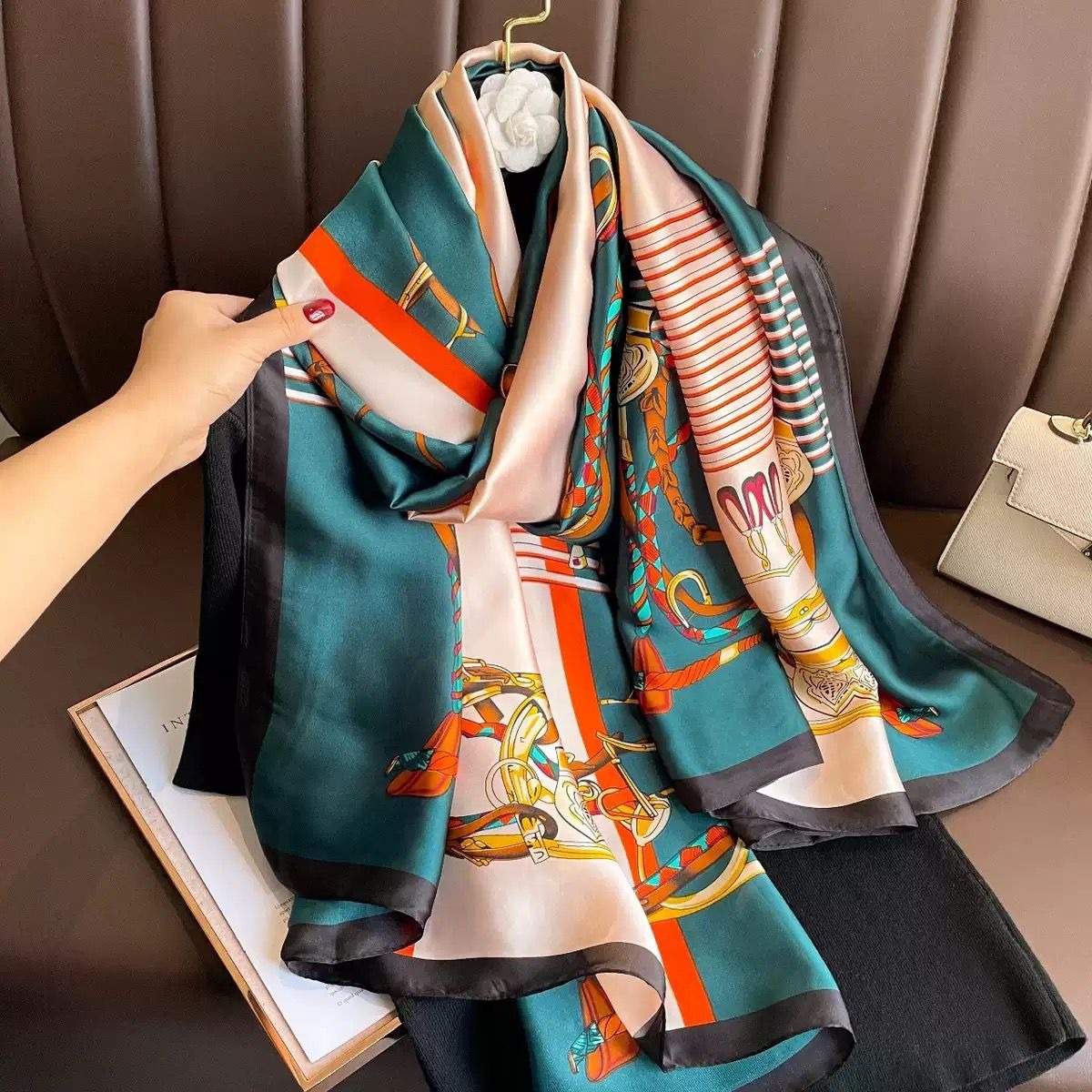 premium Luxury Satin Silk Scarf_img_5