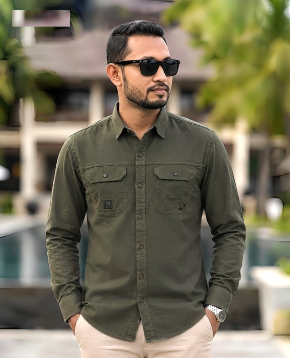 Premium Kaiser Cotton Double Pocket Shirt - Image 2