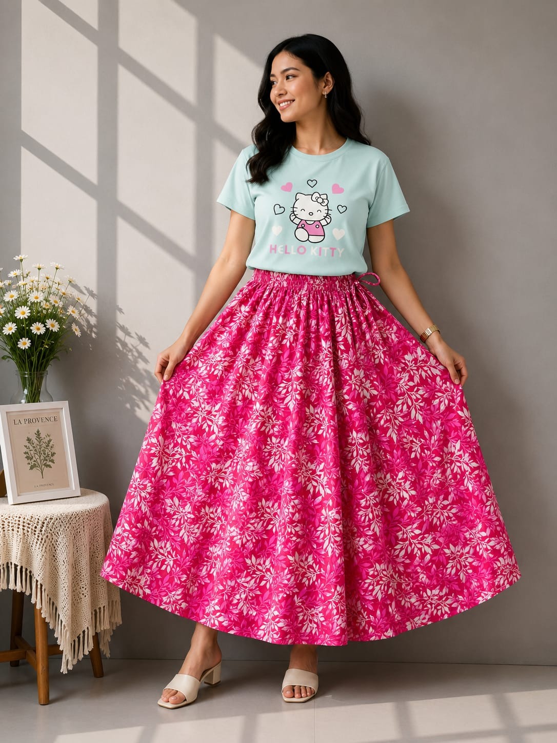 Linen Skirt and Tshirt Set_img_10