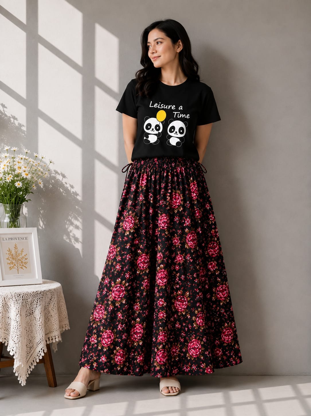 Linen Skirt and Tshirt Set_img_16