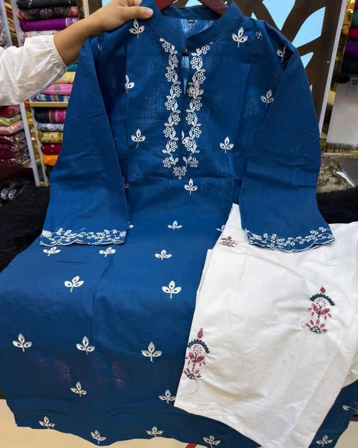 Cotton Embroidery Two Piece_img_1