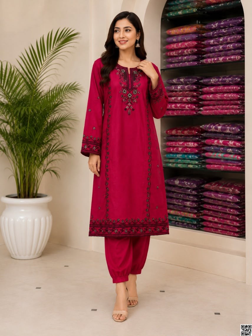 Linen Embroidery Two Piece_img_1