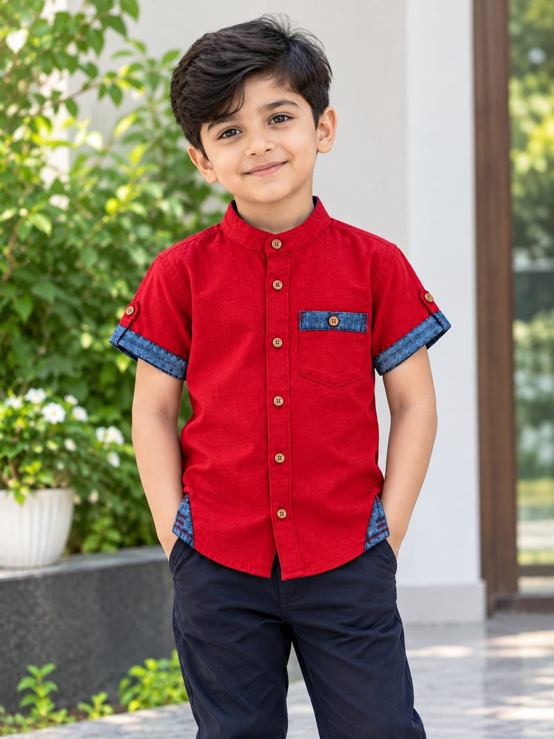 Boys Half Sleeve Cotton Shirt - Image 5