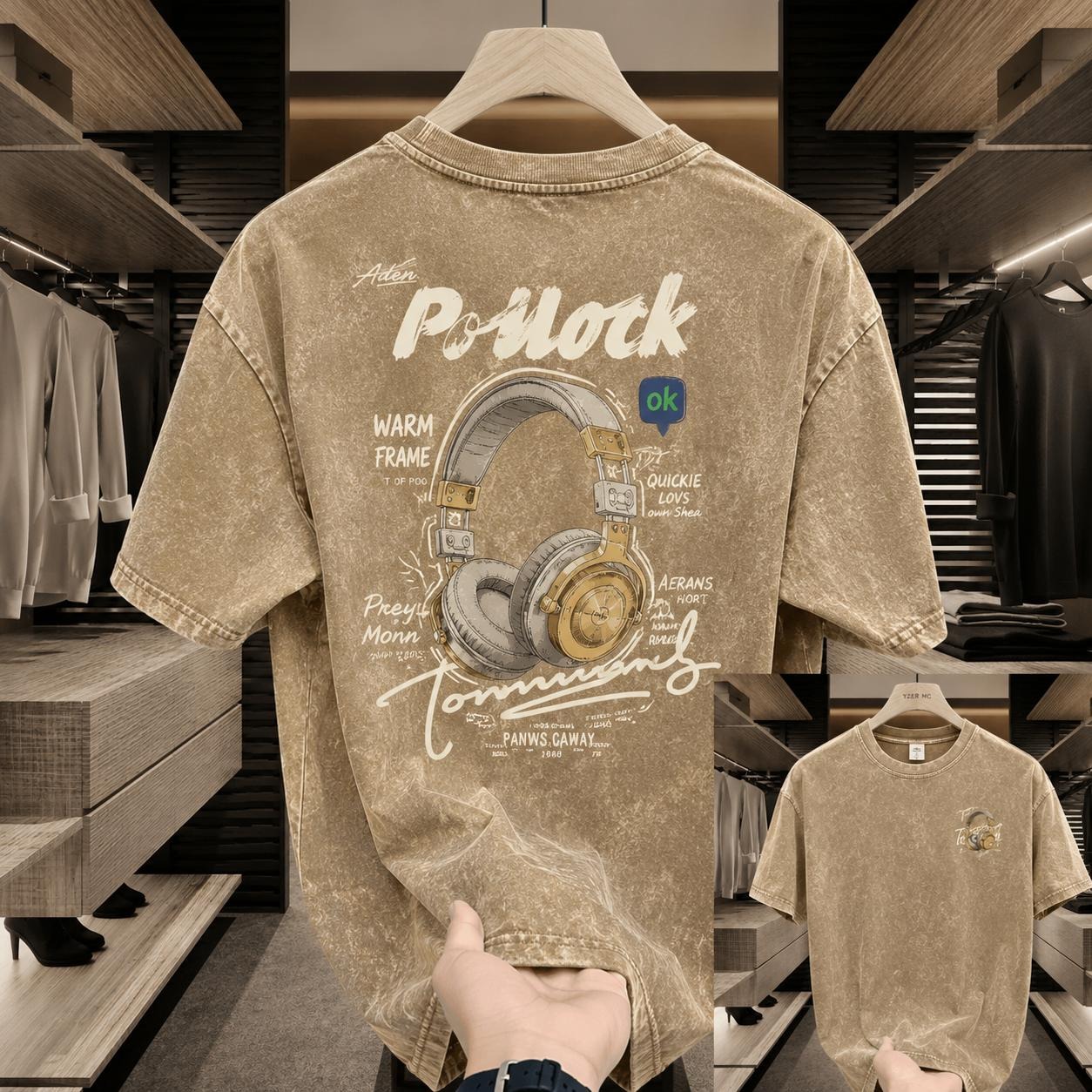 Premium Acid Wash Drop Shoulder TShirt_img_2