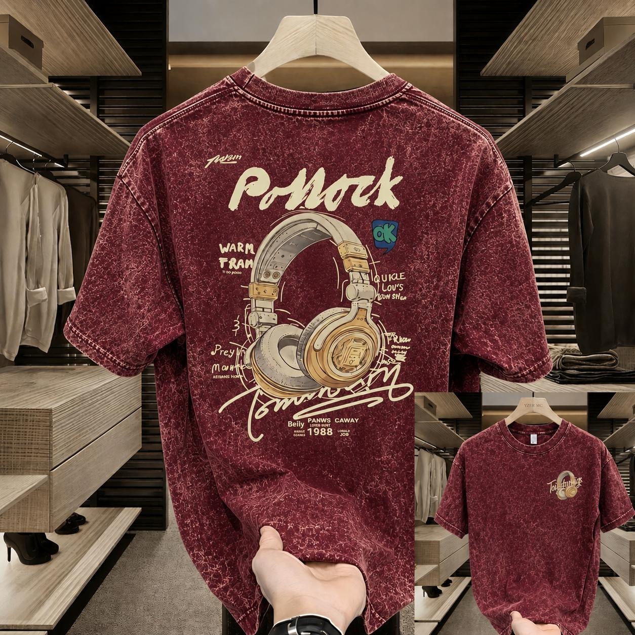 Premium Acid Wash Drop Shoulder TShirt_img_1