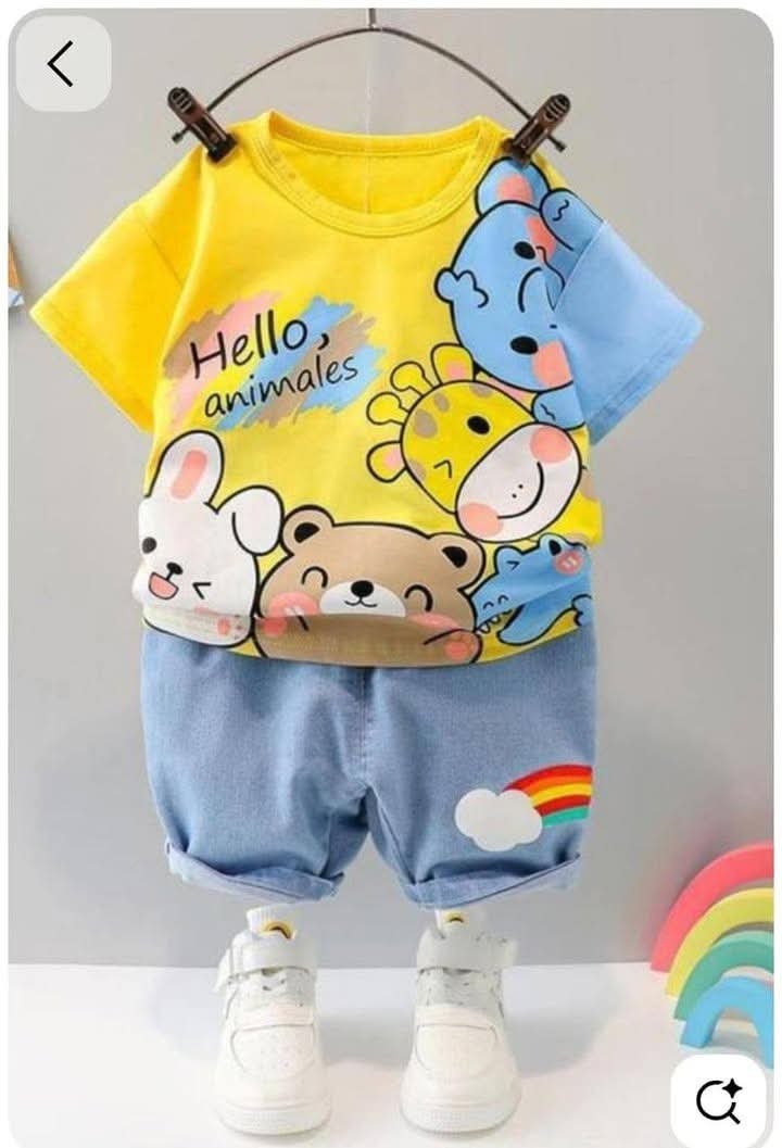 Kids Tshirt and Denim Short Pant Set