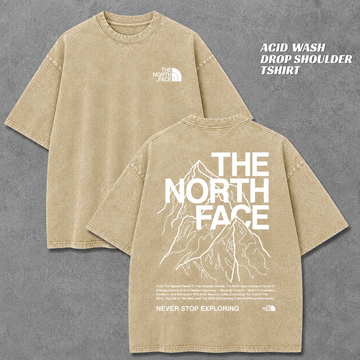 Premium Acid Wash Drop Shoulder TShirt_img_2