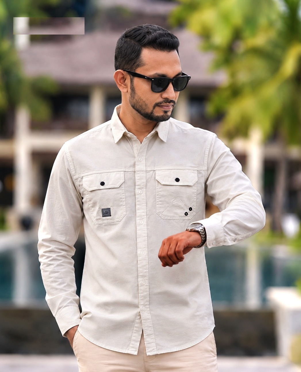 Premium Kaiser Cotton Double Pocket Shirt - Image 3