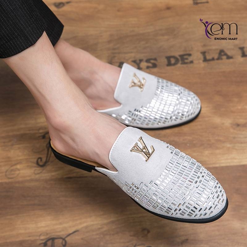 British style men's breathable half-slipper loafers thumbnail 2