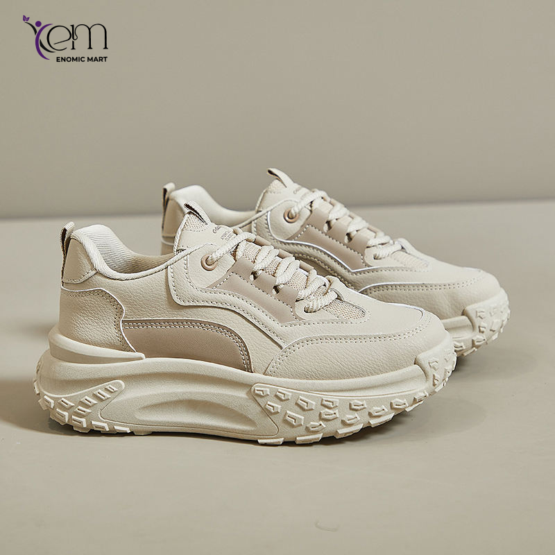 Women's Custom White Sneakers Chunky Sole thumbnail 2