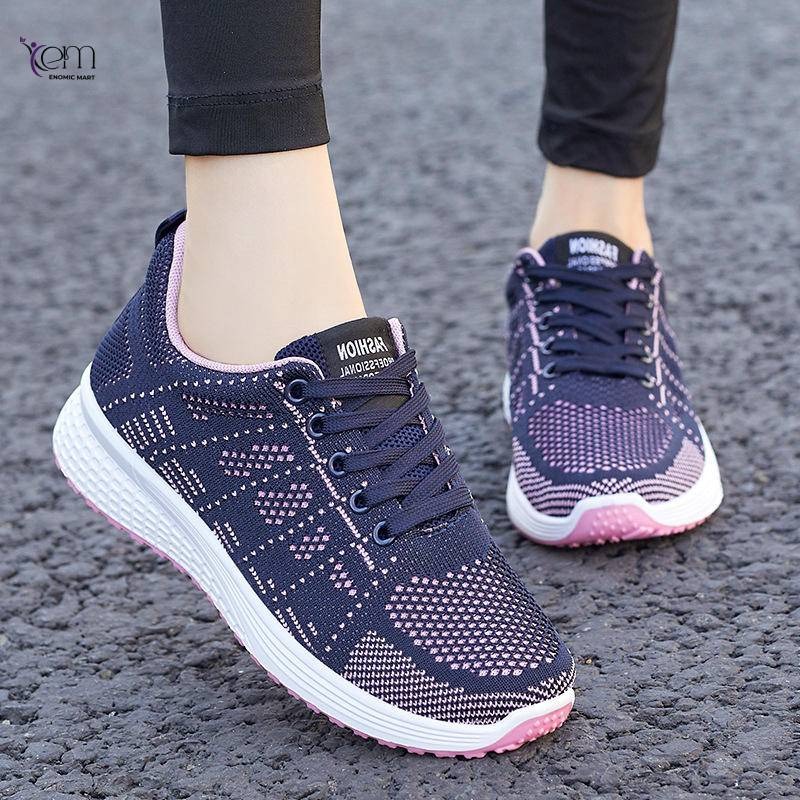 Women's Fashionable Fly Knit Upper Casual Sports Running Sneakers
