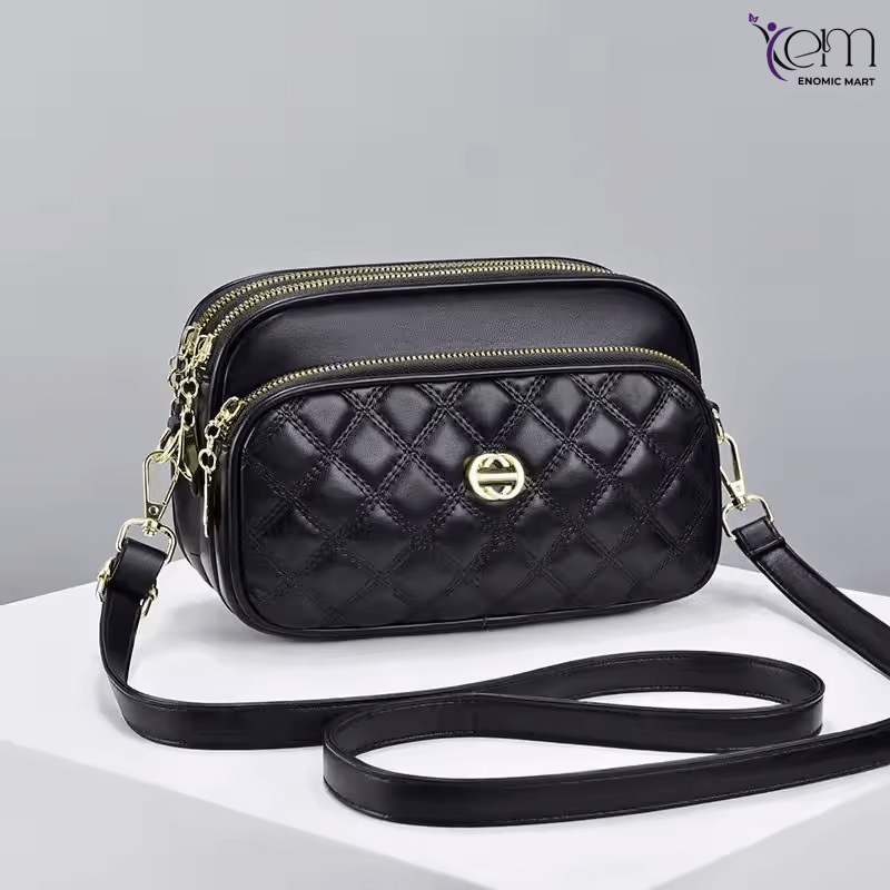 Luxury PU Leather Diamond Quilted Chain Crossbody Bag thumbnail 6