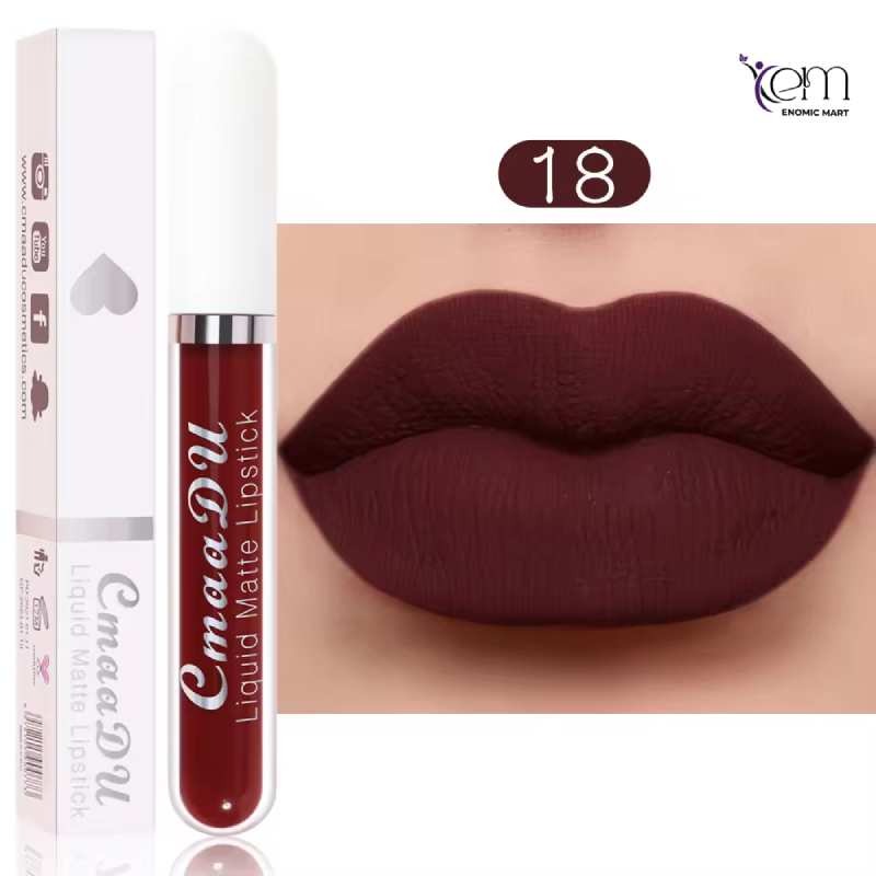 CmaaDu 18 Colors Lips Makeup Lipstick Lip Gloss thumbnail 18