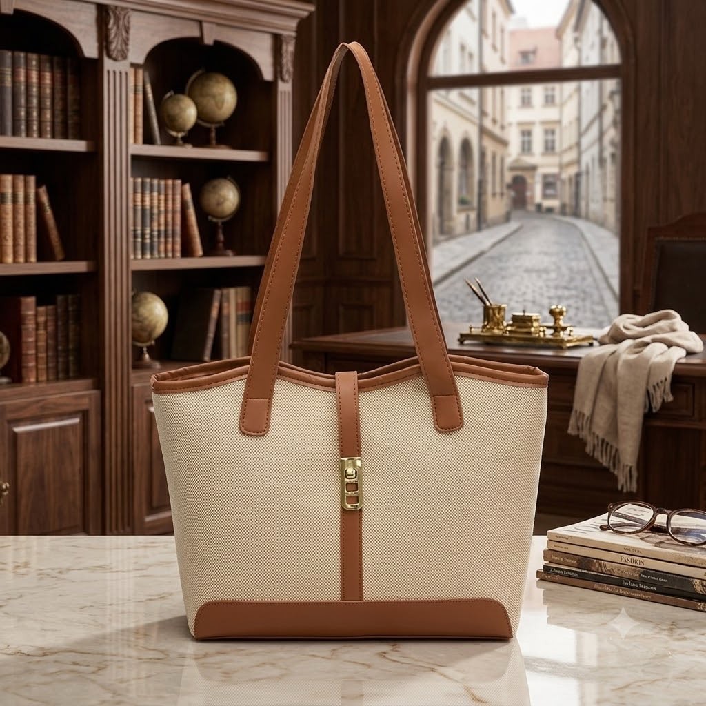 Women's Luxury Retro Tote Handbag Large Capacity PU Leathe thumbnail 5