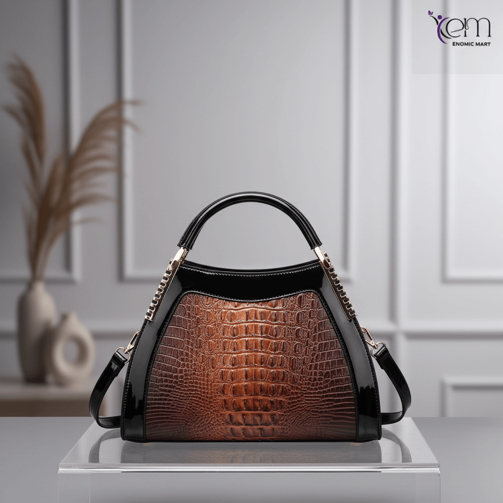 Crocodile Pattern Versatile Fashion Large Capacity Retro Simple Elegant