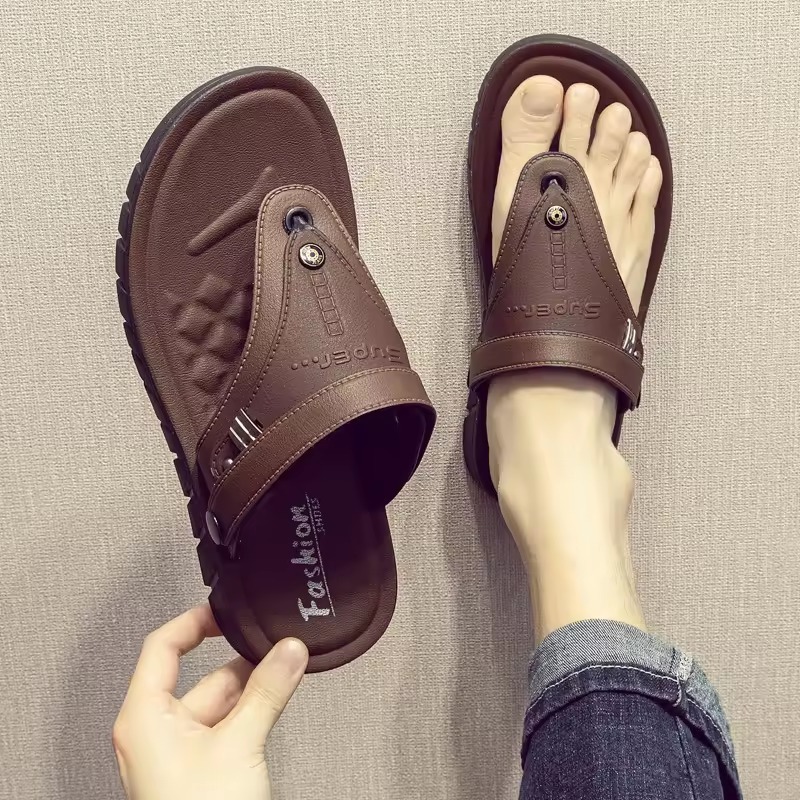 Men's PVC Summer Flat Outdoor Casual Sports Sandals thumbnail 3