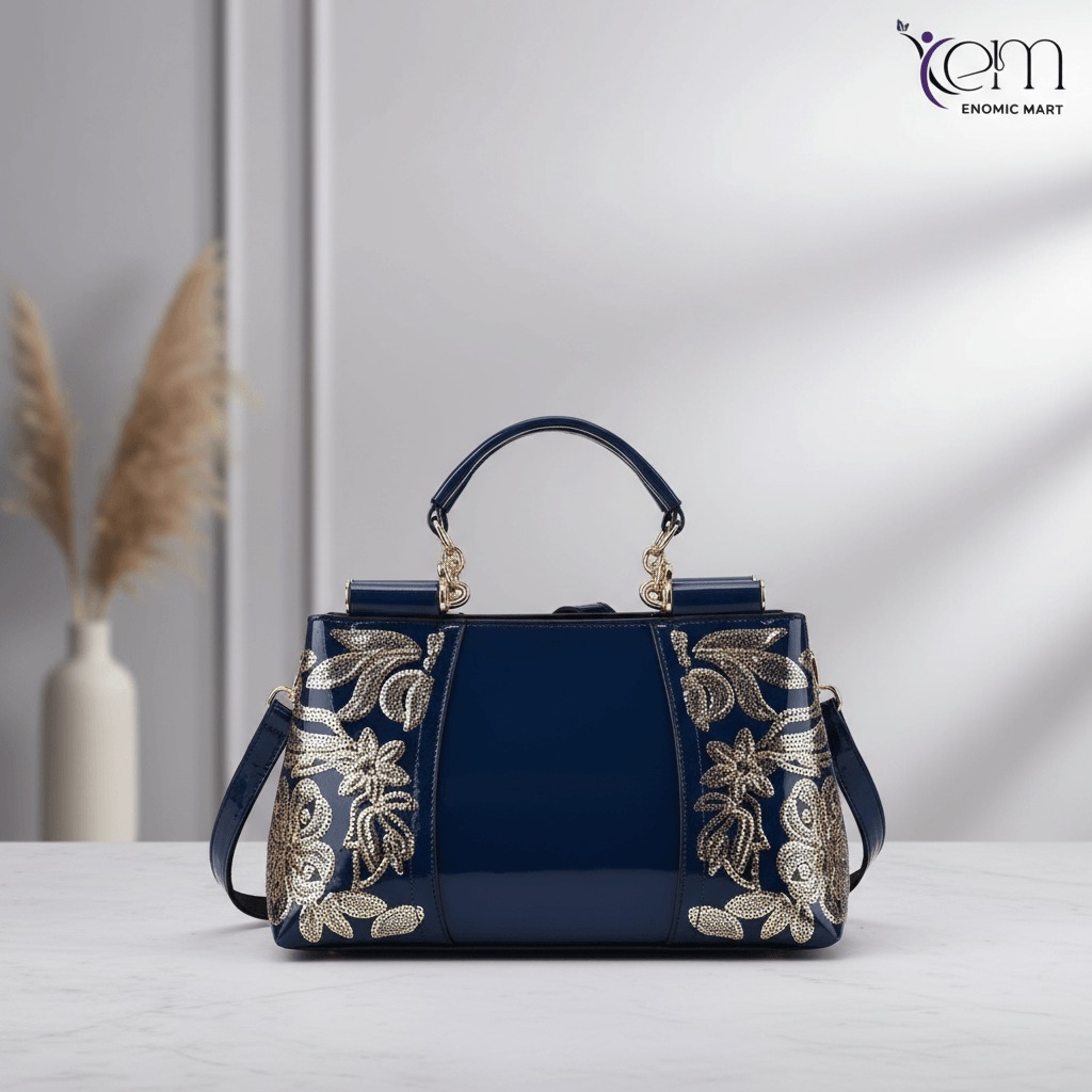 Handle Tote Bag Bright Leather New Solid Color Versatile thumbnail 2