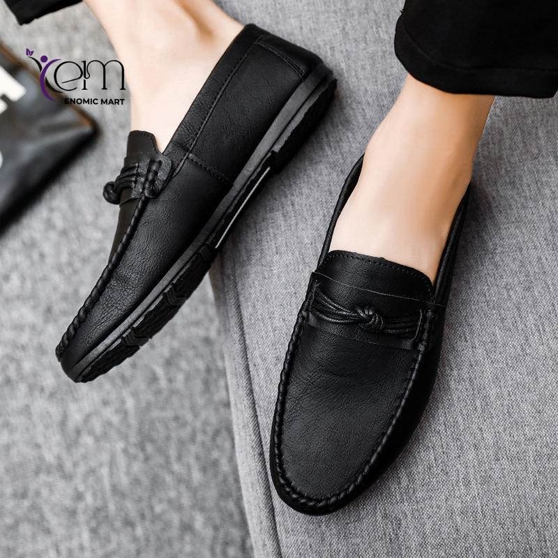 Ultra Light Soft Men Knot Detail Slip on Loafers