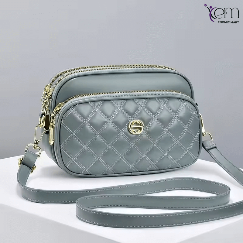 Luxury PU Leather Diamond Quilted Chain Crossbody Bag thumbnail 2
