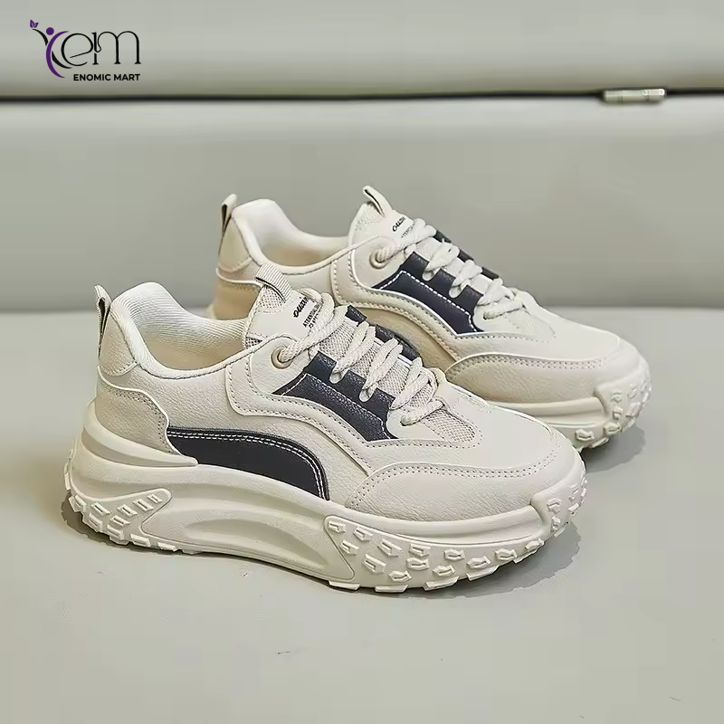 Women's Custom White Sneakers Chunky Sole