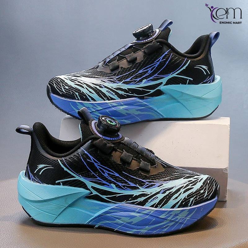 Boys Casual Rotating Button Girls Running Kids Fashion Mesh Shoes thumbnail 3