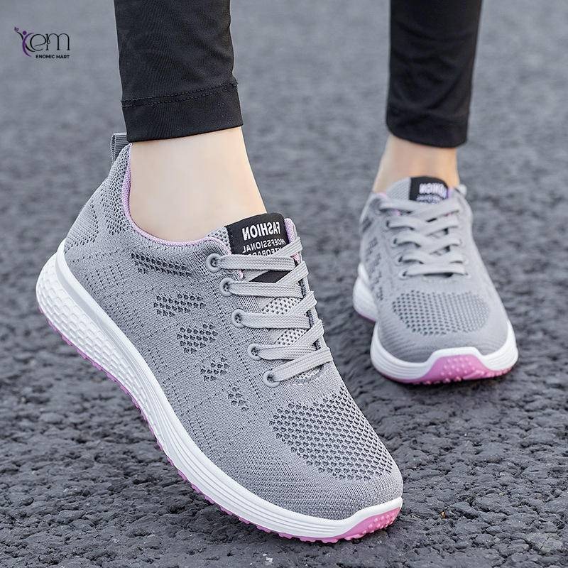 Women's Fashionable Fly Knit Upper Casual Sports Running Sneakers thumbnail 3