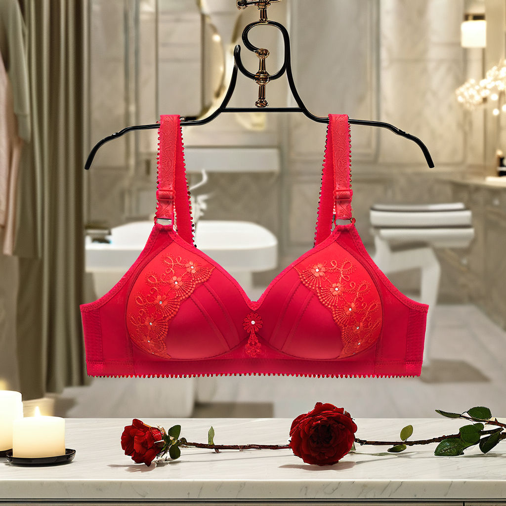 Women Large Size Large Cup Underwear Female No-steel Ring Brassiere