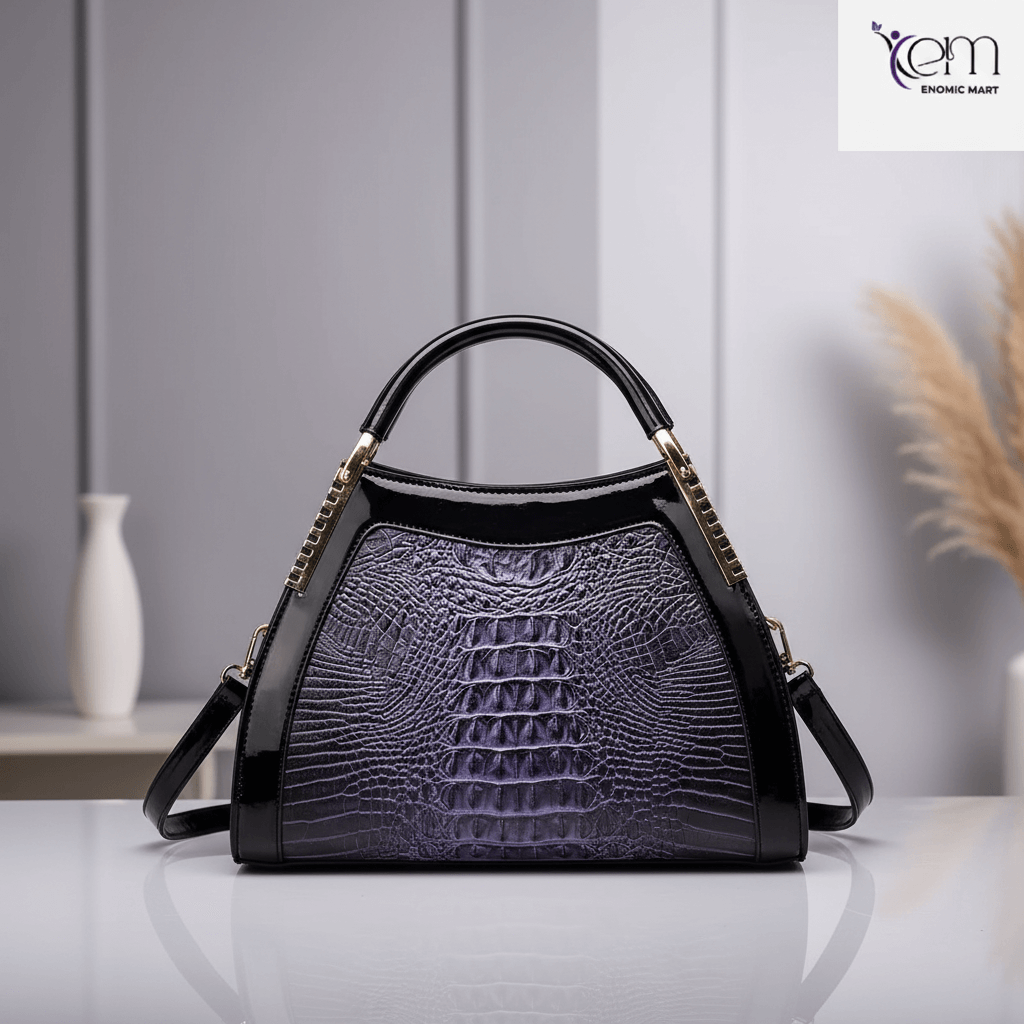 Crocodile Pattern Versatile Fashion Large Capacity Retro Simple Elegant thumbnail 3