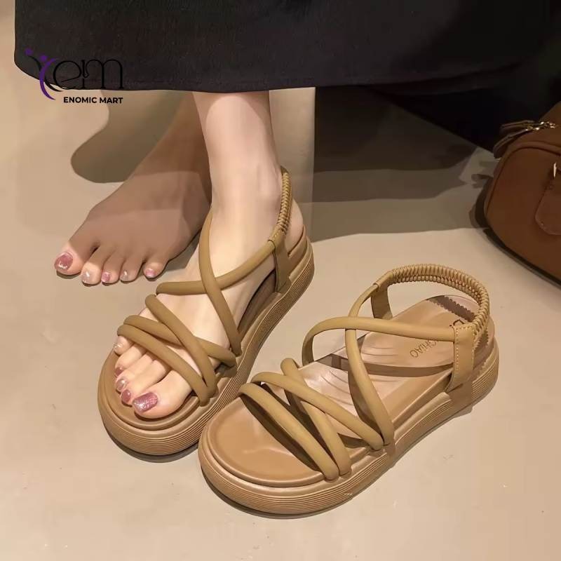 Women's Shoes One Line Thick Sole Solid  Sandal Slippers