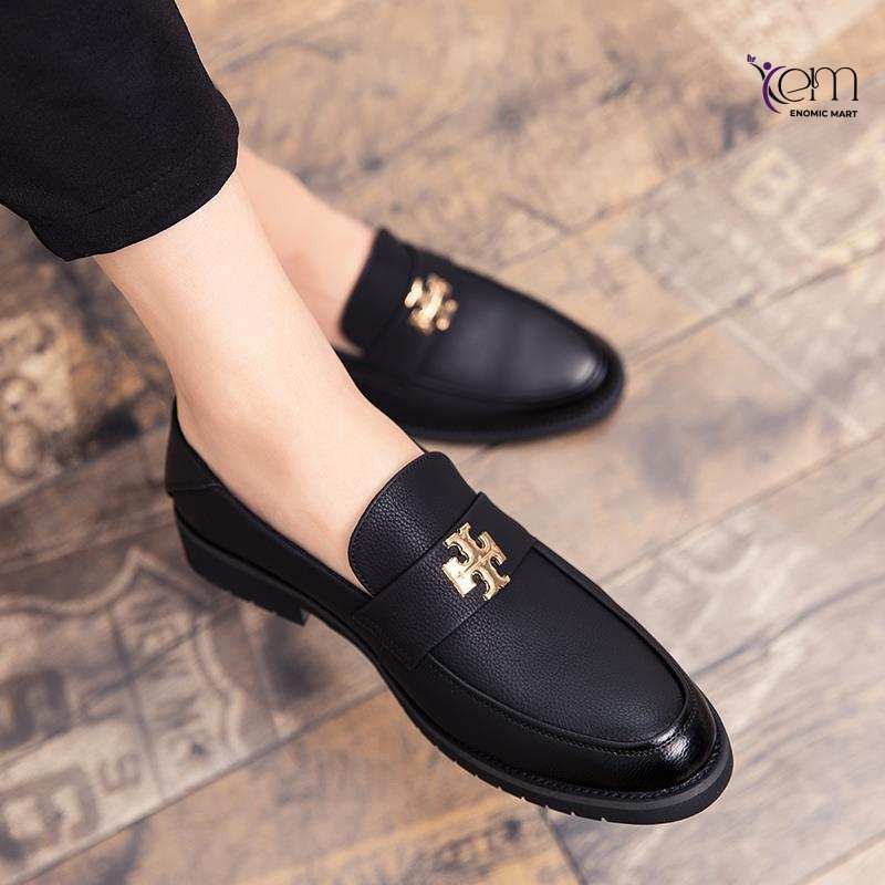 New men's all-season Korean style pointed toe leather shoes