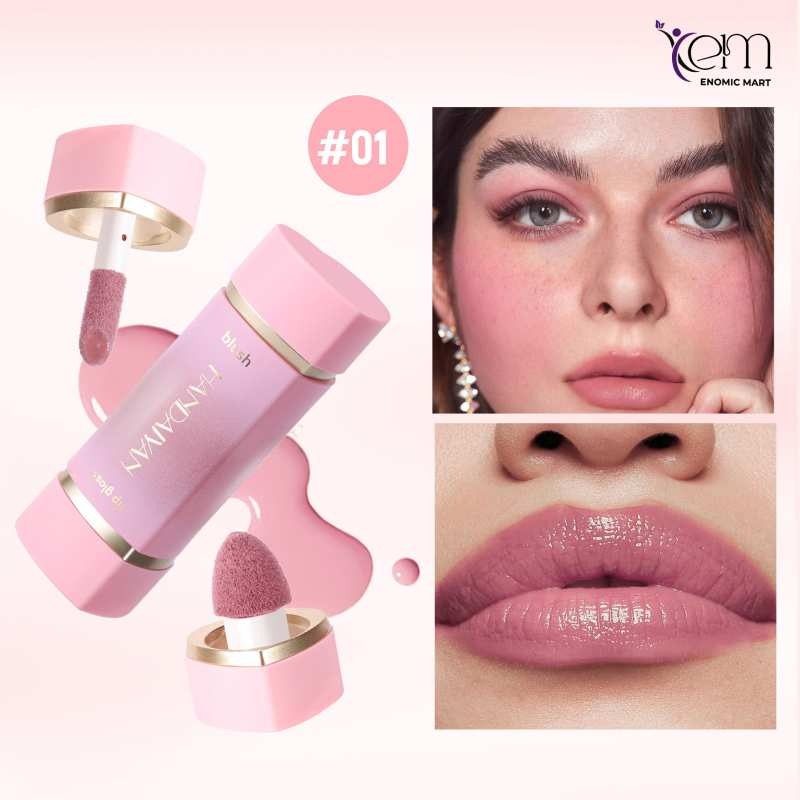 Double Ended 2-in-1 Cream Blush & Lip Tint Set-6 Colors Mineral-Based
