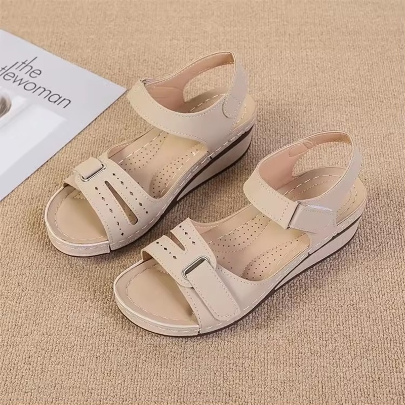 Summer High Heel comfort PU Casual Ladies Wedge Sandals thumbnail 4
