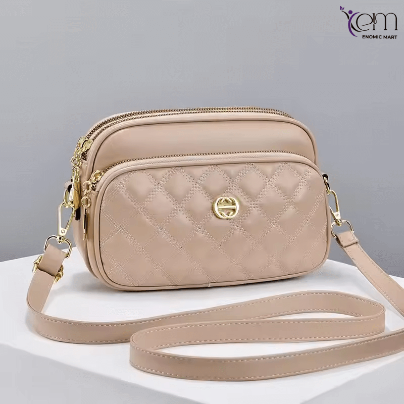 Luxury PU Leather Diamond Quilted Chain Crossbody Bag