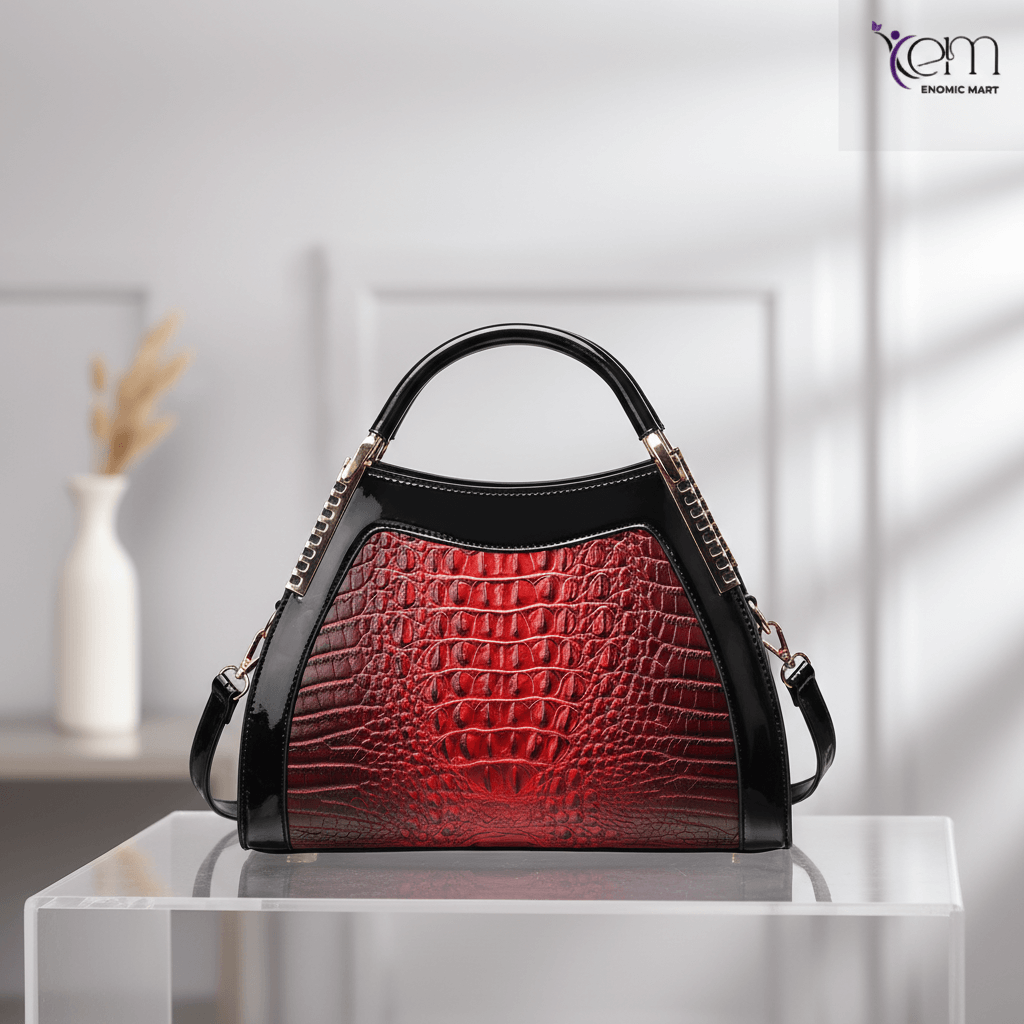 Crocodile Pattern Versatile Fashion Large Capacity Retro Simple Elegant thumbnail 5
